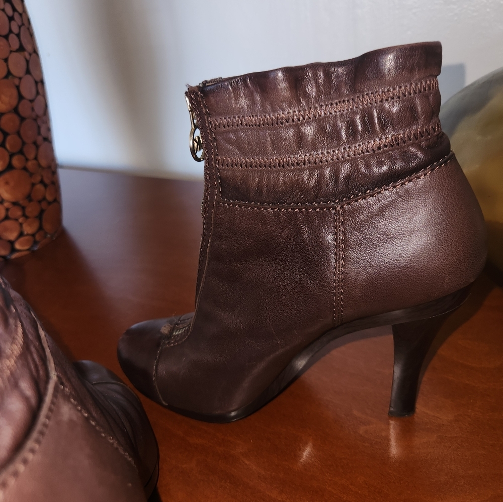 Women's Michael Kors Leather Booties - Picture 2 of 16